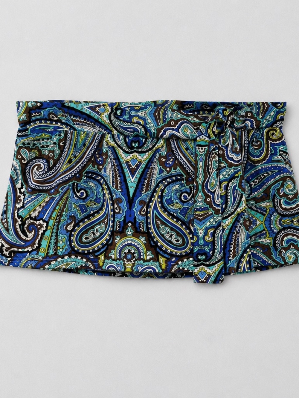 Tommy Bahama Blue Paisley Tie-Waist Mini Skirt